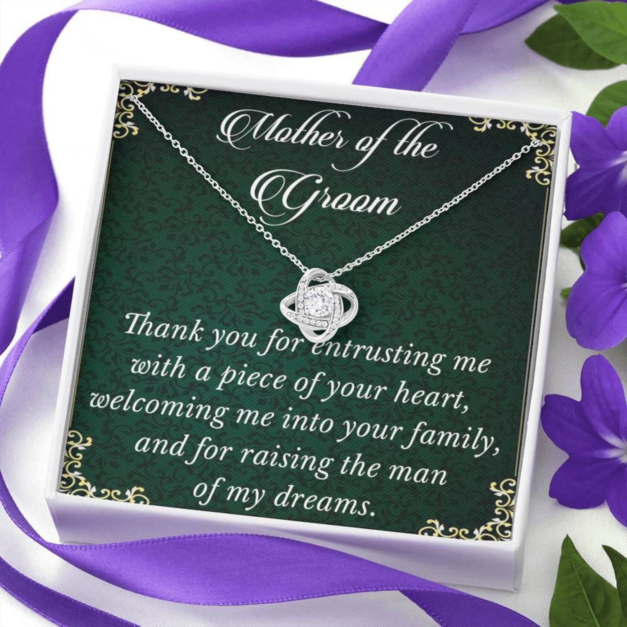 Love Knot Necklace for Mother of the Groom - Elegant Wedding Jewelry Gift for Mother-in-Law, Birthday Present - Perfect for Wedding Ceremonies, Rehearsal Dinners & Special Occasions
