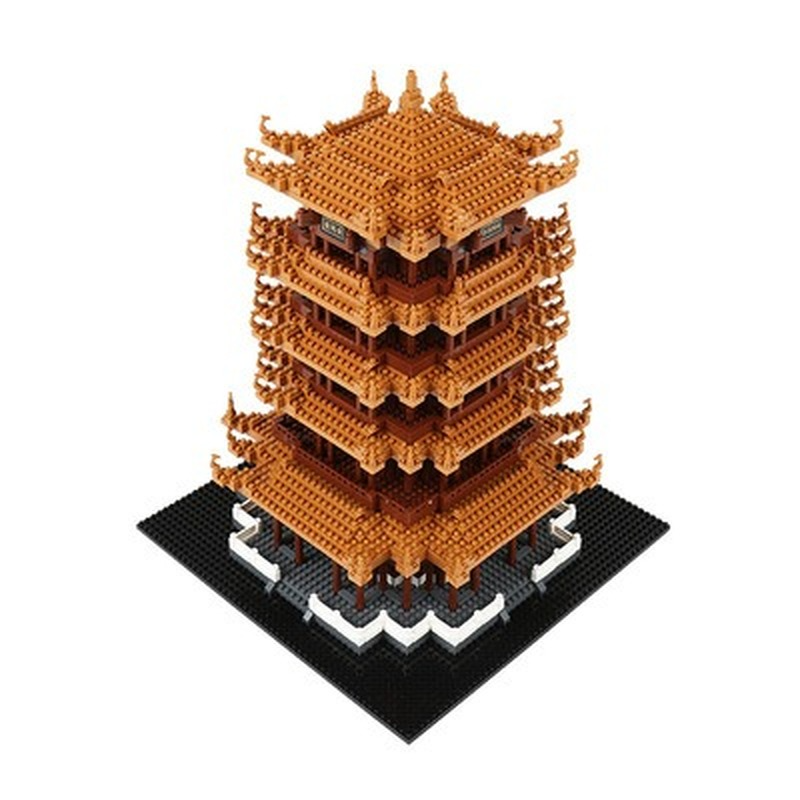 4032PCS 8003 Yellow Crane Tower Building Blocks Set - Micro Bricks for Adults & Kids - Creative Construction Toy for Home Decor, Gift & STEM Learning