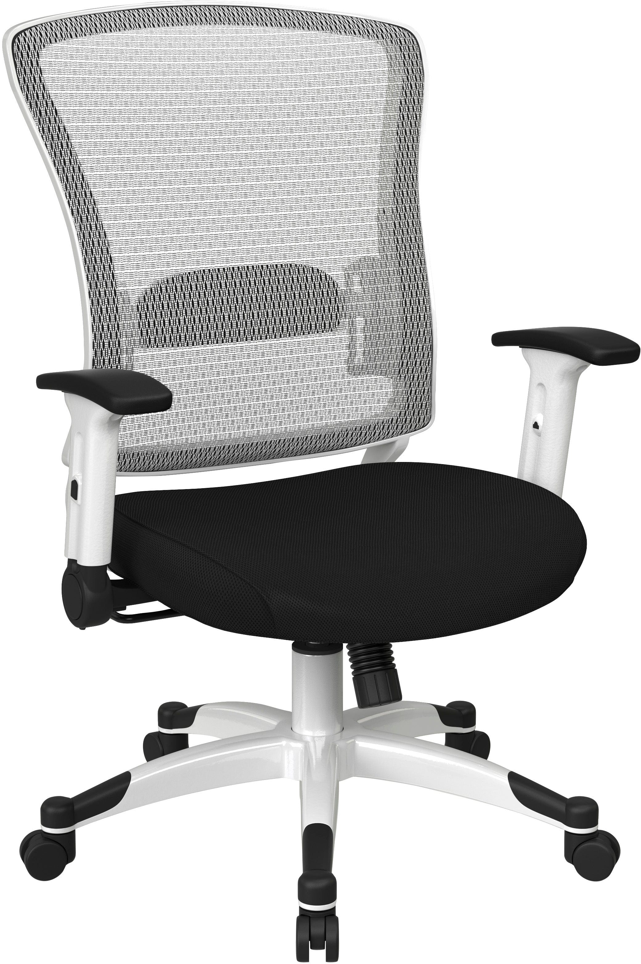 Office Star White Frame Managers Chair - Ergonomic Mesh Back, Adjustable Height, Fun Colors (317W W1C1F2W) - Perfect for Home Office, Conference Rooms & Executive Workspaces