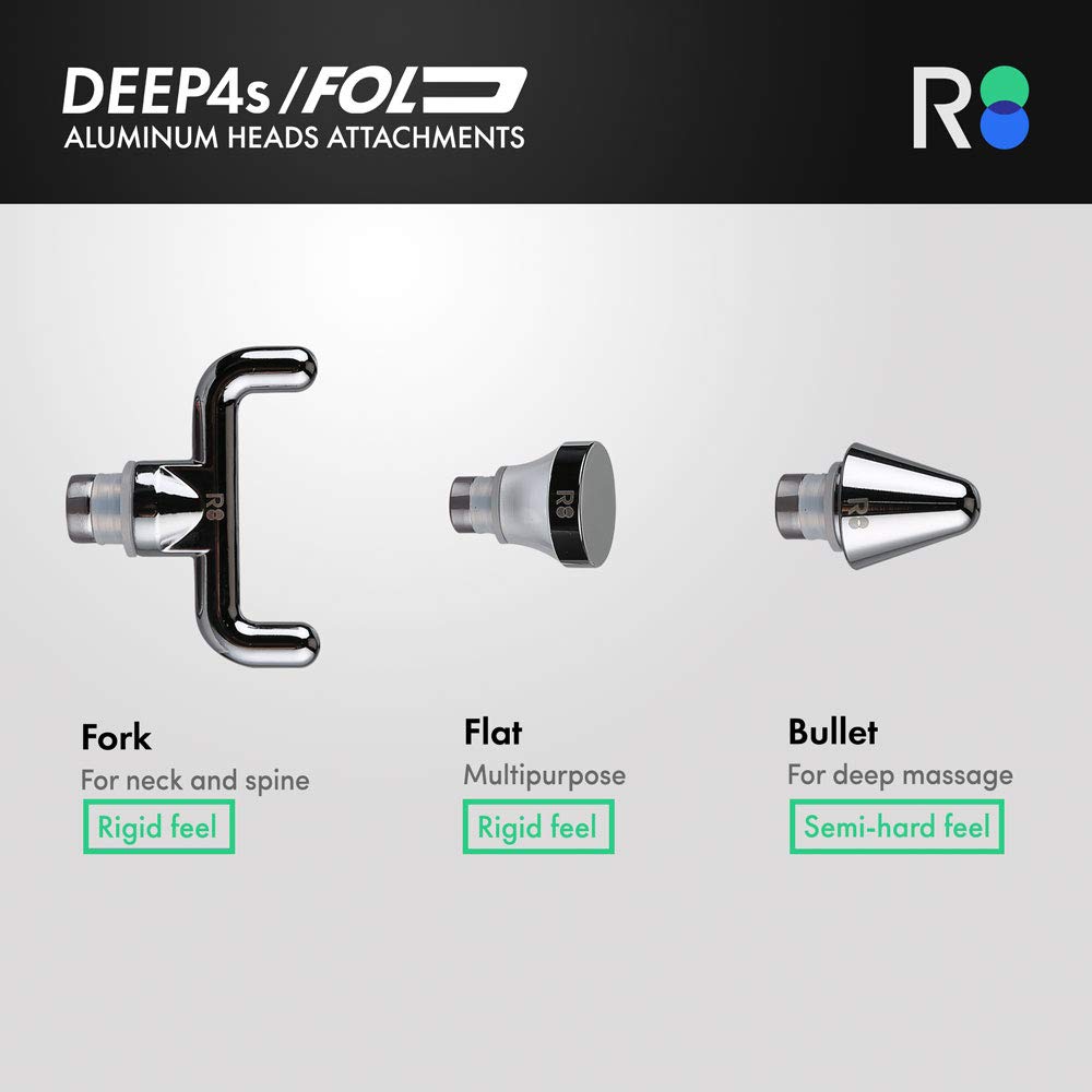 REATHLETE 3-Piece Aluminum Massage Gun Attachments Set - Bullet, Fork & Flat Heads for Deep Tissue Therapy | Compatible with REATHLETE DEEP4s & Fold Massage Guns | Perfect for Muscle Recovery, Sports Therapy & Pain Relief