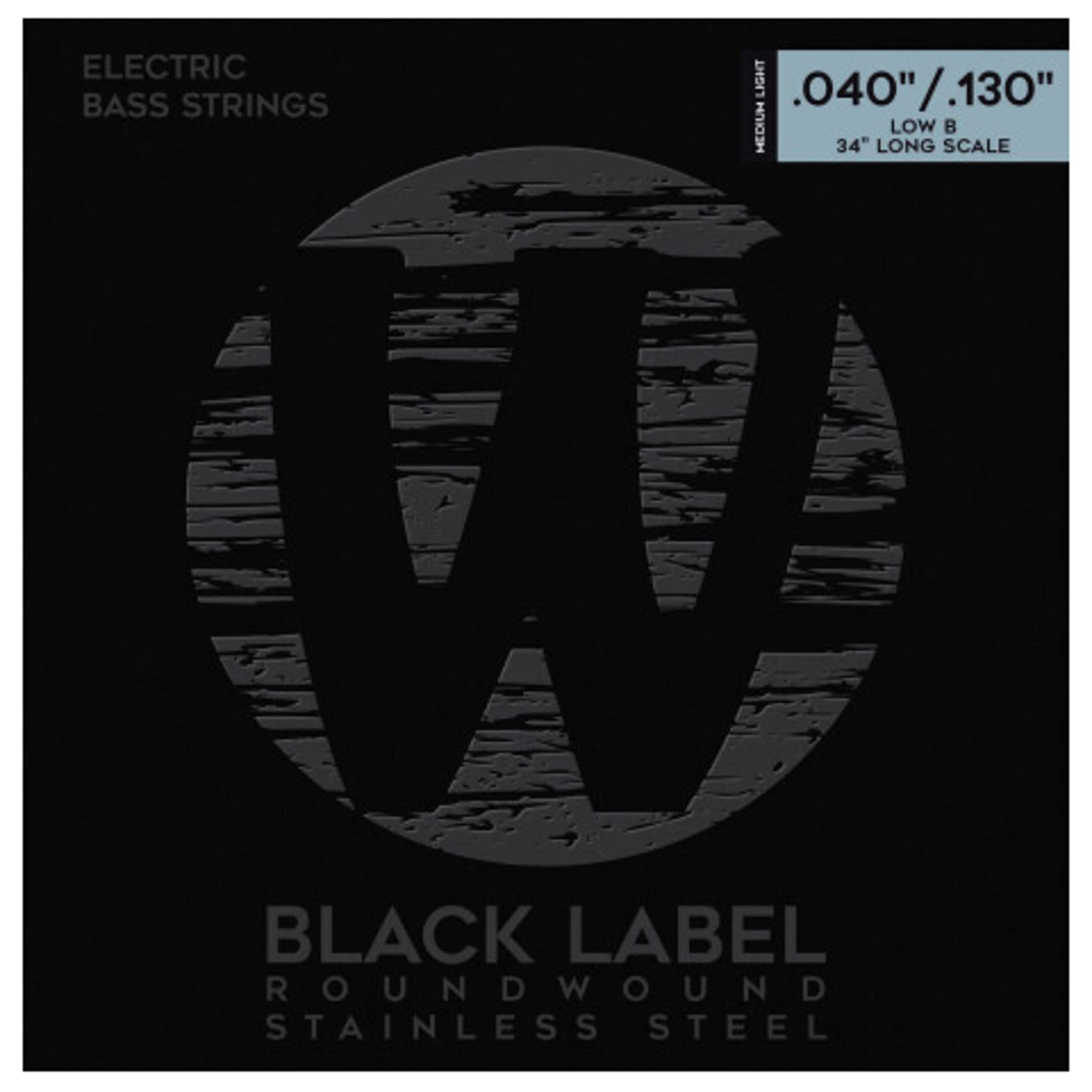 Premium Black Label Stainless Steel Medium Gauge 5-String Bass Guitar Strings - Perfect for Rock, Jazz & Studio Recording