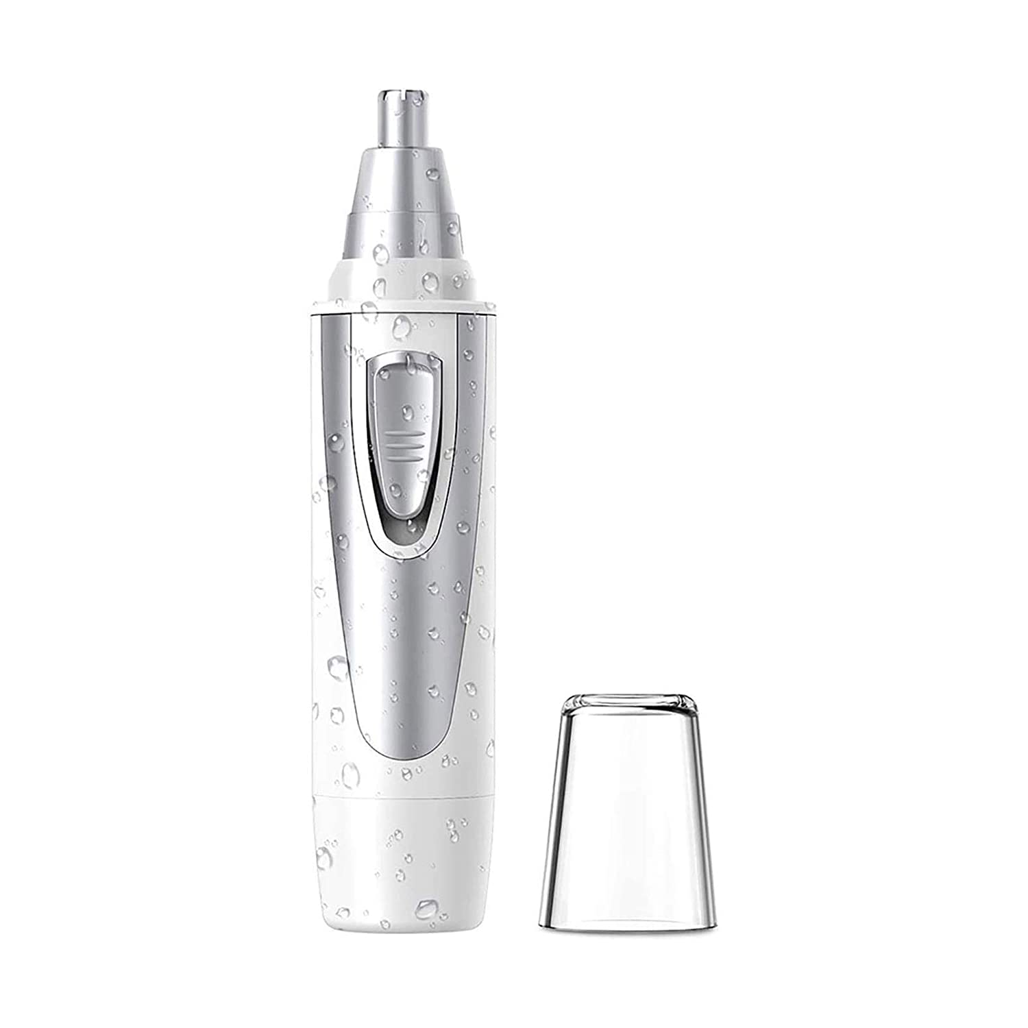 Professional Painless Ear & Nose Hair Trimmer for Men & Women - Battery Operated IPX7 Waterproof Eyebrow & Facial Grooming Kit with Dual Edge Blades - Perfect for Travel, Home Use & Personal Care Routine