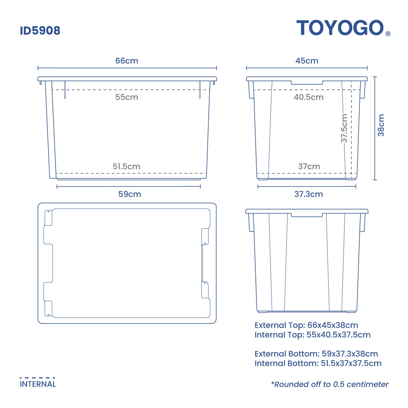 Heavy Duty Industrial Storage Container | Large Durable Plastic Bins for Warehouse Organization | Perfect for Factory, Garage & Workshop Storage Solutions