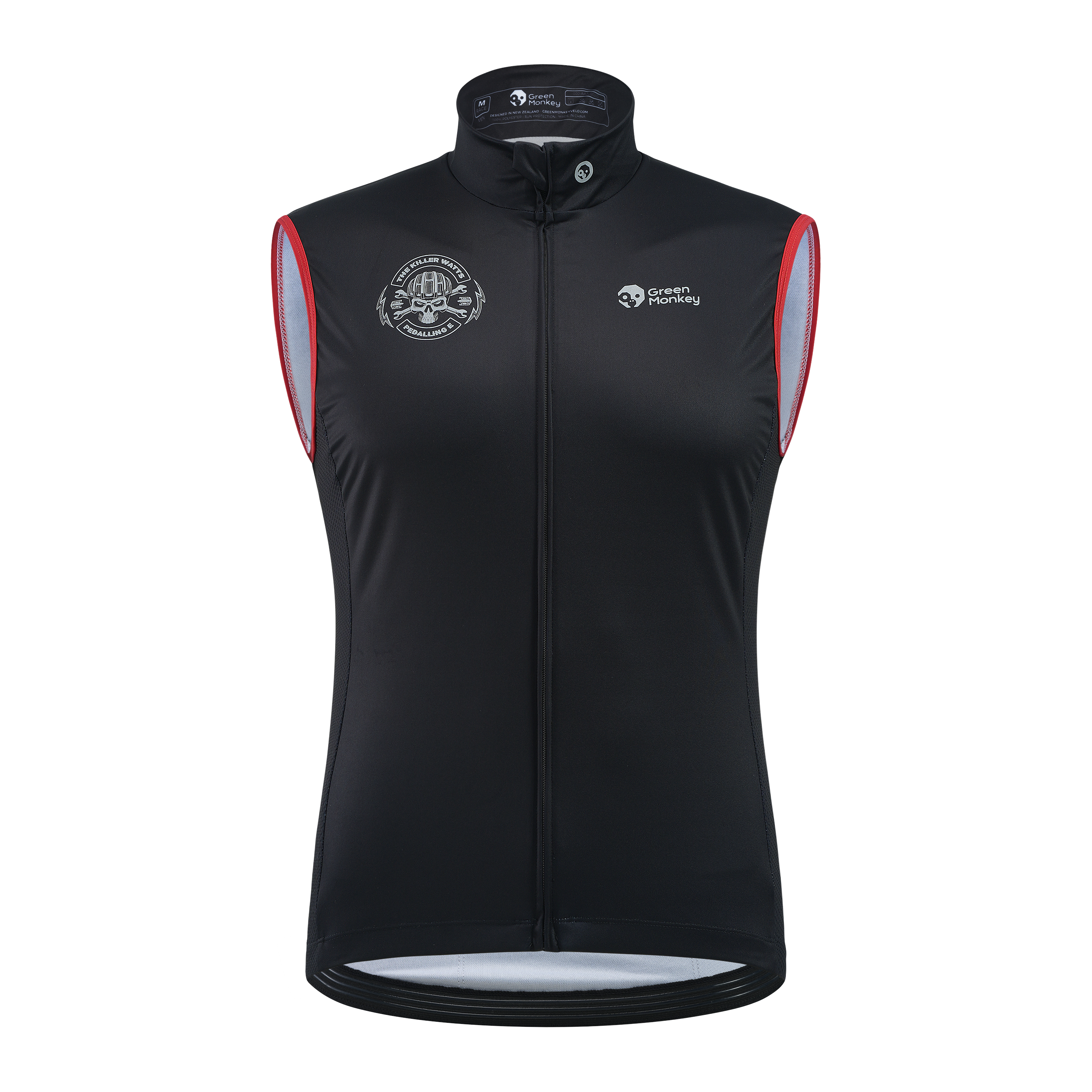 Black Reflective Logo Gilet - High Visibility Safety Vest for Running, Cycling & Outdoor Activities