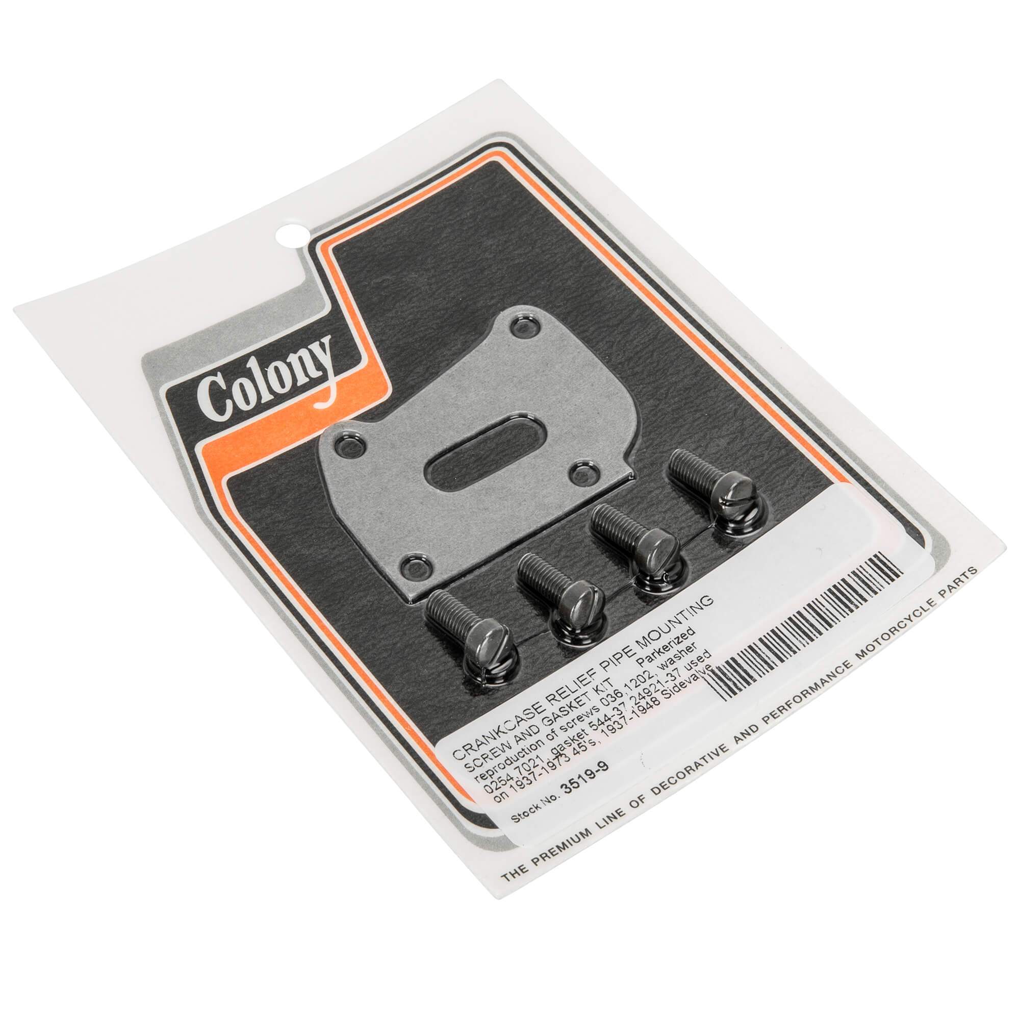 Harley Davidson 45s Crankcase Relief Pipe Gasket Kit (1937-1973) - Parkerized Finish for 1937-1948 Sidevalve Models - Perfect for Engine Repair & Restoration Projects
