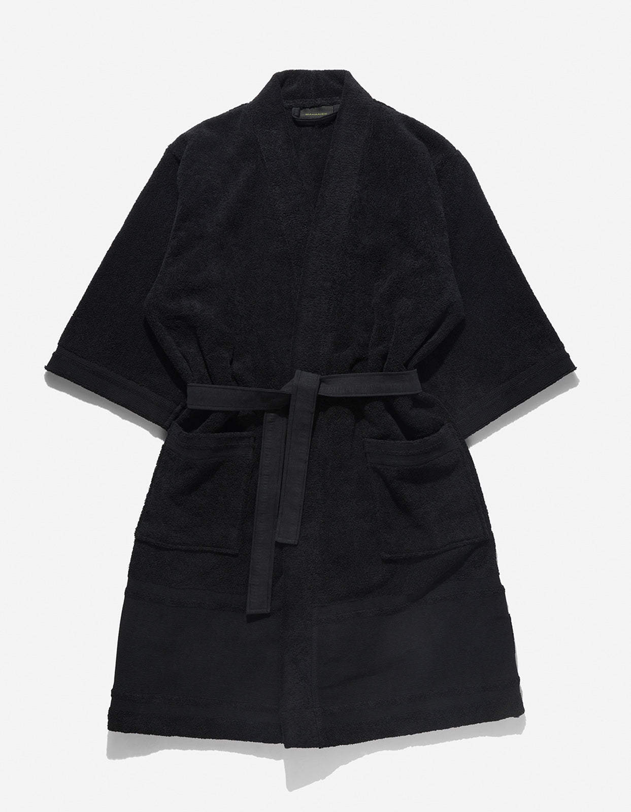 Organic Cotton Kimono Robe for Women - Soft 700 GSM Black Japanese Style Bathrobe - Perfect for Spa, Lounge & Yoga Wear