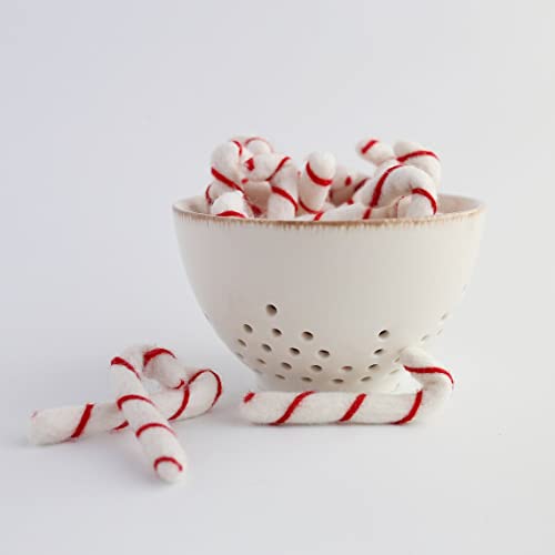 Festive Felt Candy Canes - Christmas Peppermint Garland Decor for Holiday Tree & Home