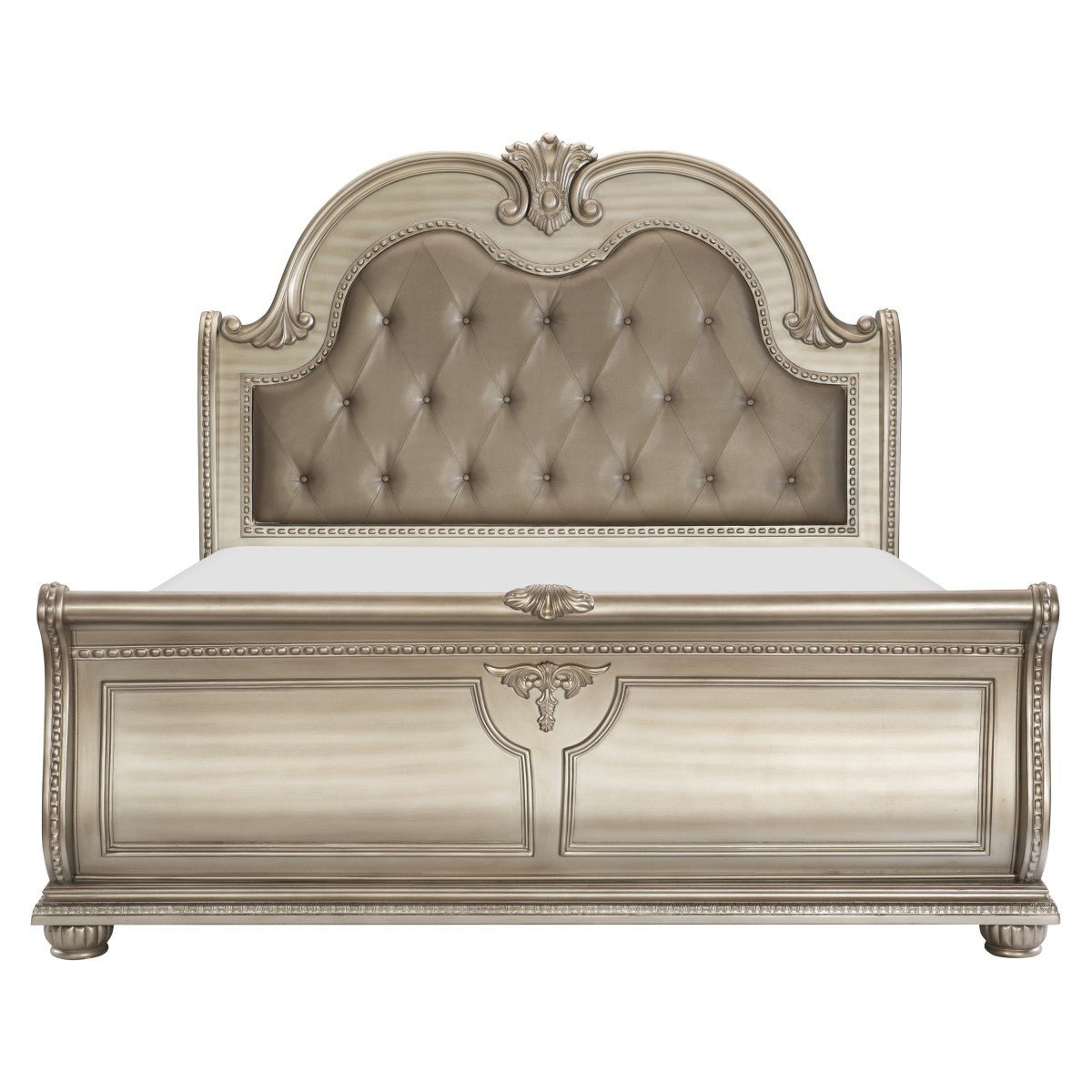 Premium Cavalier Silver Eastern King Bed Frame - Luxurious Modern Bedroom Furniture for Master Suite & Guest Room
