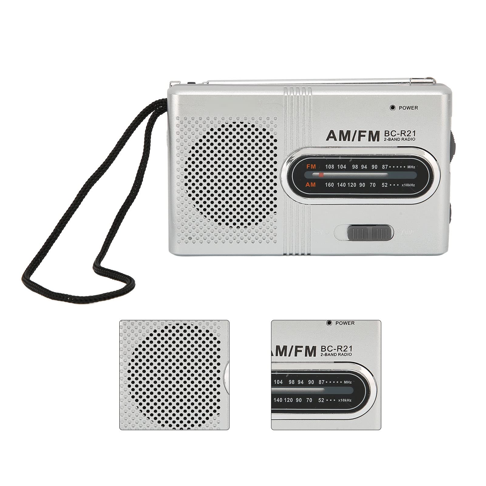 Portable AM FM Radio with Long Range Reception, Built-in Speaker & Headphone Jack - Best for Outdoor, Emergency, Camping, Travel and Home Use