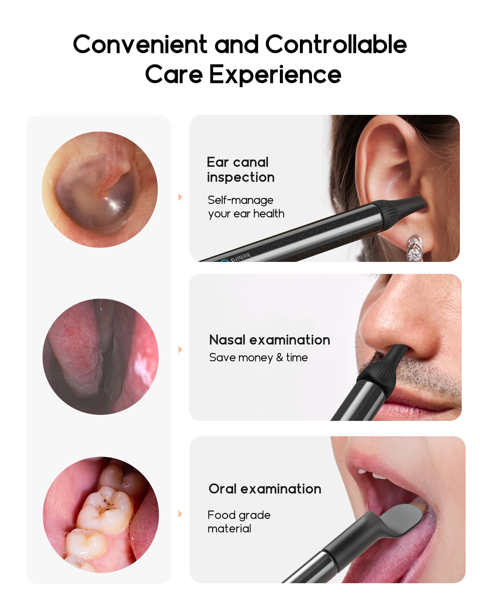 Bebird C3 Ear Wax Removal Camera - 1080P HD Ear Canal Cleaner with 7 Earpicks, 10 Replacement Tips & 3 Inspection Kits | Safe Ear Wax Cleaning Tool for Adults & Kids | Perfect for Home Use, Travel & Daily Ear Hygiene Care