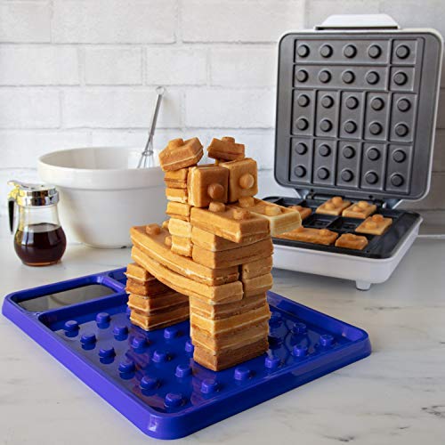 Brick Building Construction Waffle Plate - Stack & Build Brick-Shaped Waffles on Fun Kids Plate - Creative Gift for Birthday & Party - Perfect for Waffle Making, Playtime & STEM Learning