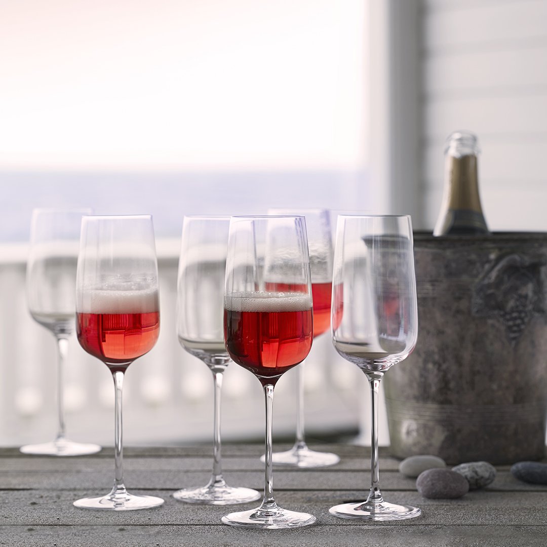 Elegant Champagne Flute Set of 6 - Premium Crystal Glassware for Weddings, Parties & Celebrations