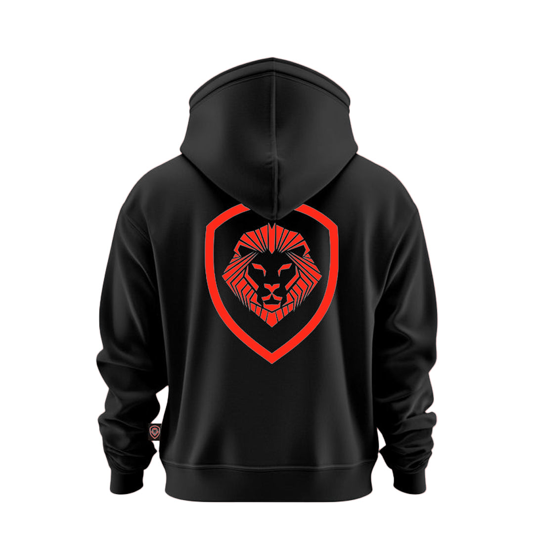 Men's Future Looks Bright Red Lion Shield Premium Pullover Hoodie - Soft Cotton Blend Sweatshirt for Streetwear & Casual Outfits | Perfect for Gym, College, and Everyday Wear