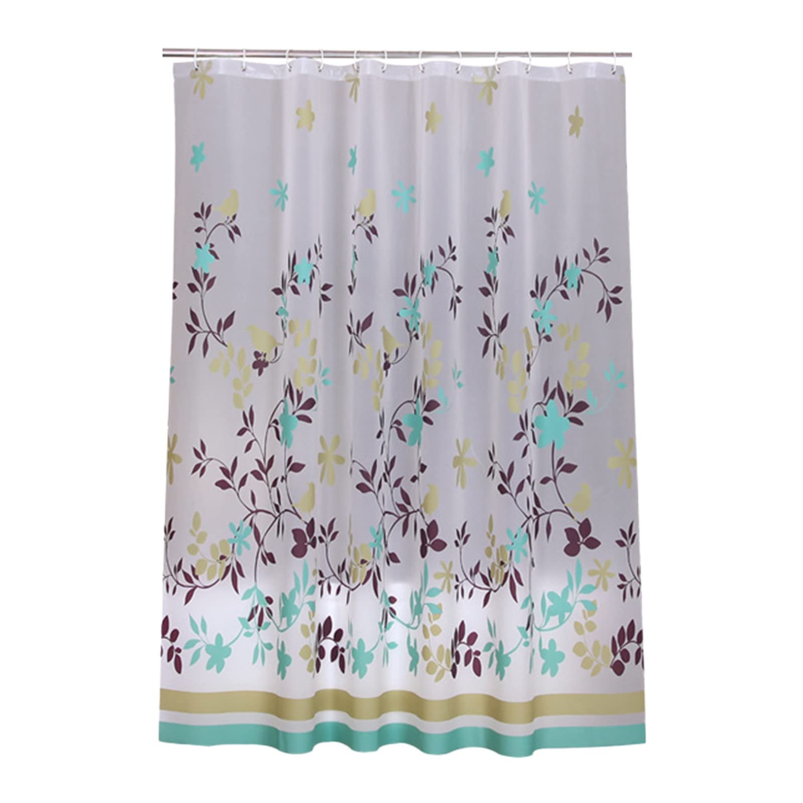 Printed Waterproof Thickened Fabric Shower Curtain - Coffee Tree Design with Hooks | Bathroom Decor for Modern Homes & Small Spaces