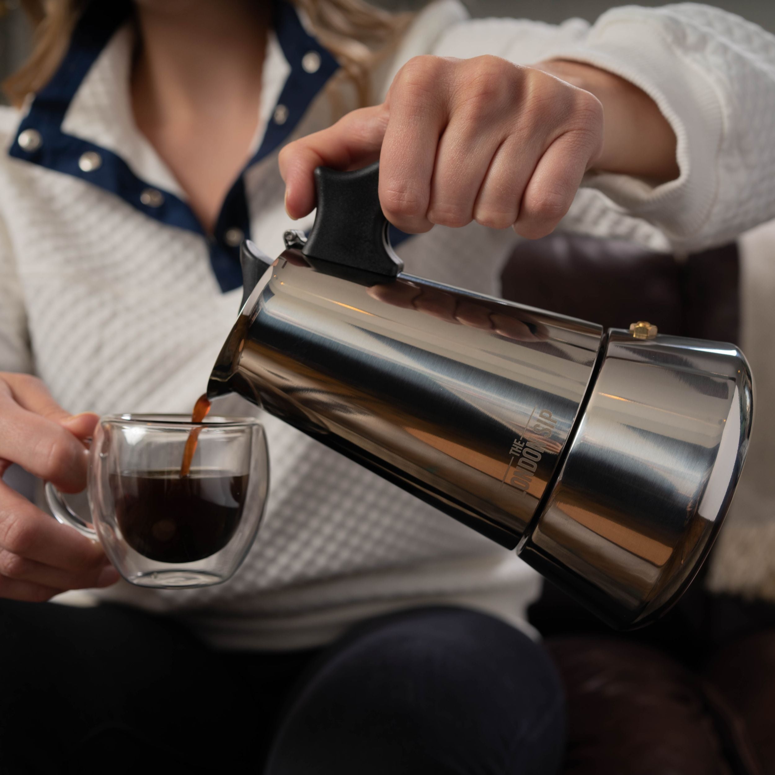 Premium Espresso Maker & Coffee Spoon Set - 10 Cup Capacity, Stainless Steel (EM10S, CS230) - Perfect for Home Baristas & Coffee Lovers