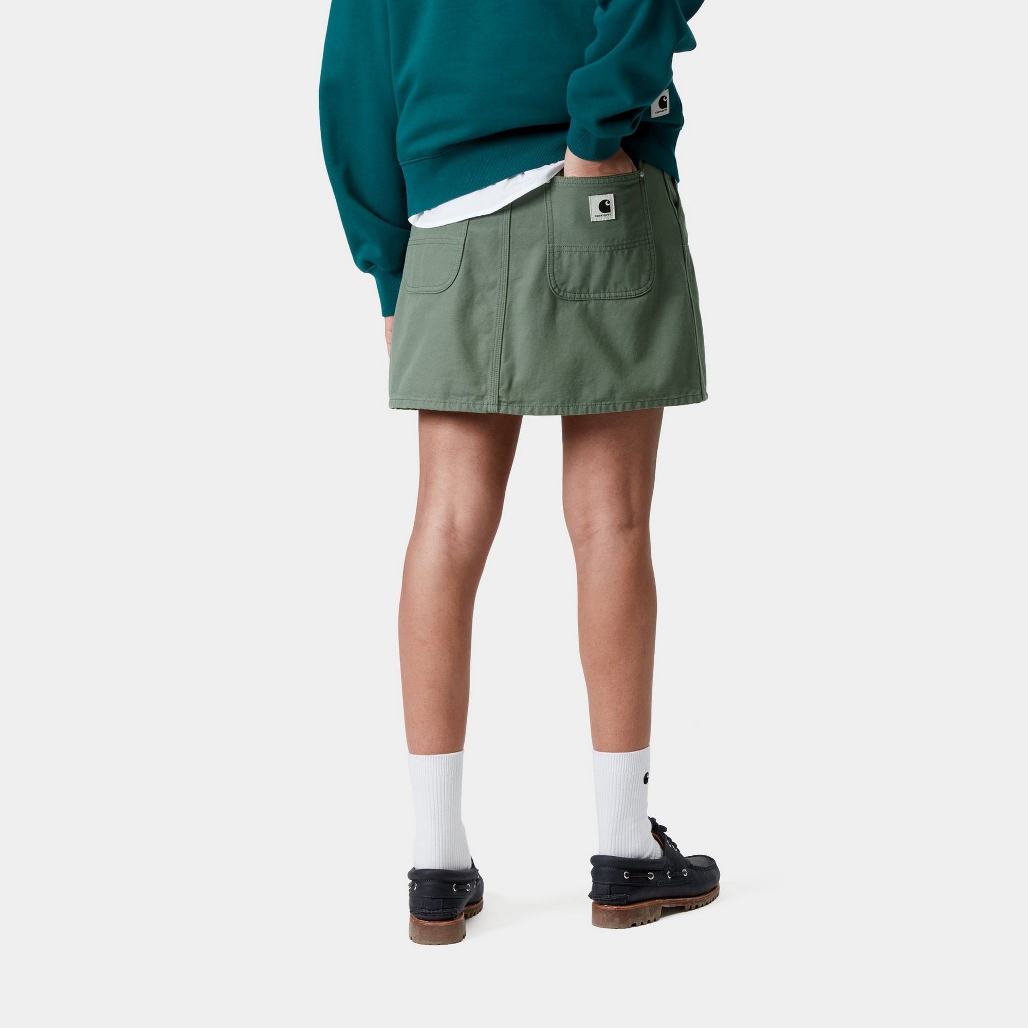 Maeve Double Knee Denim Skirt for Women | Vintage Stone Washed Park Style | Casual Outfit, Streetwear, and Everyday Wear