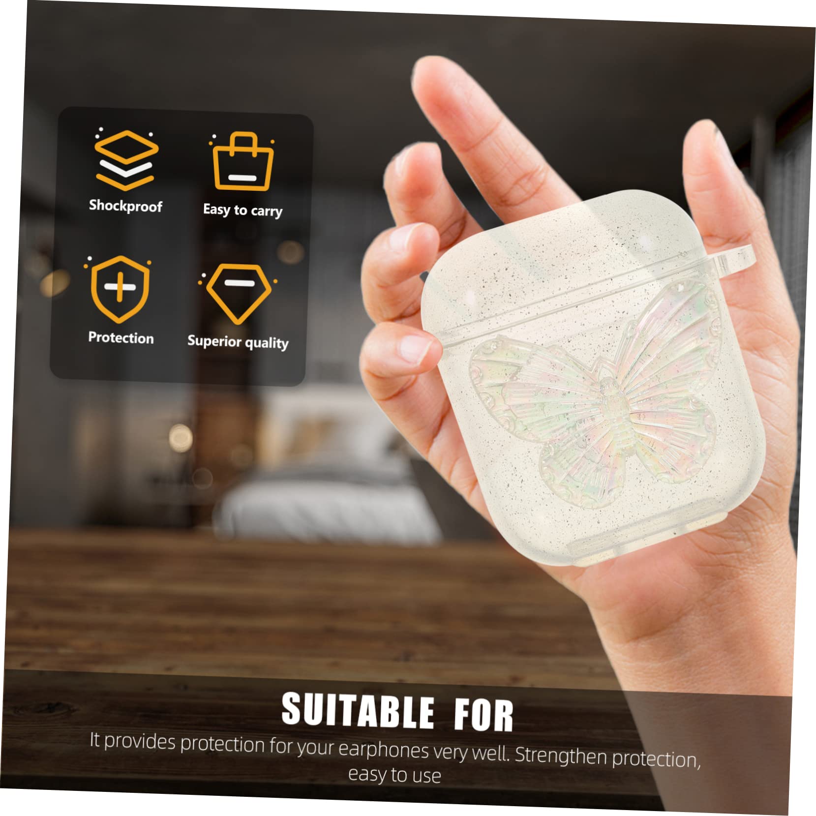 Homoyoyo Clear TPU Earphone Case with Earbuds - Protective Shell for AirPods Pro 3 | Perfect for Travel, Workout & Daily Use