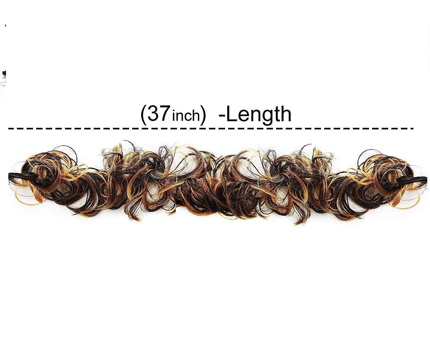 BLUSHIA Women's Clip-in Hair Extensions for Ponytail & Bun - 1 Pack Gold Color Frill Hairpiece | Perfect for Parties, Weddings & Everyday Styling