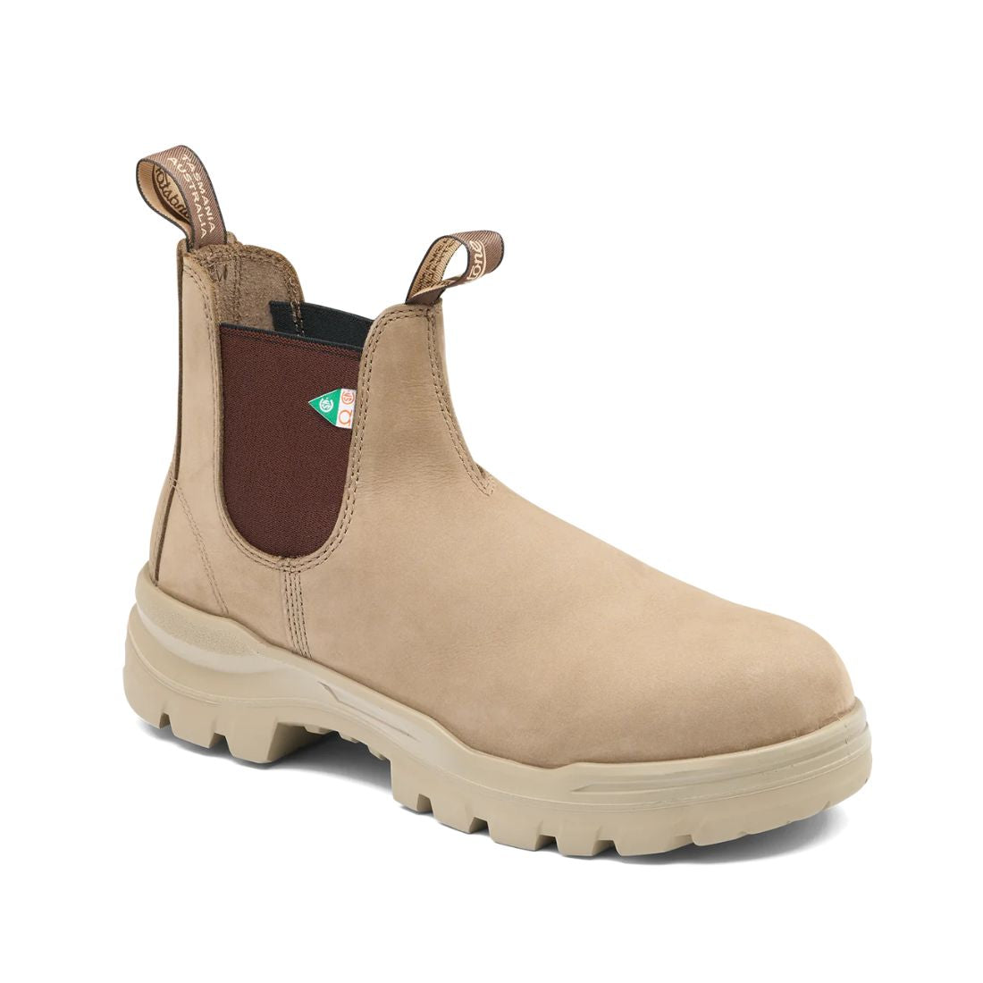 Blundstone Rotoflex 8303 Unisex Slip-On Composite Toe Work Safety Boots - Waterproof & Comfortable for Construction, Warehouse & Outdoor Work (Stone Color)