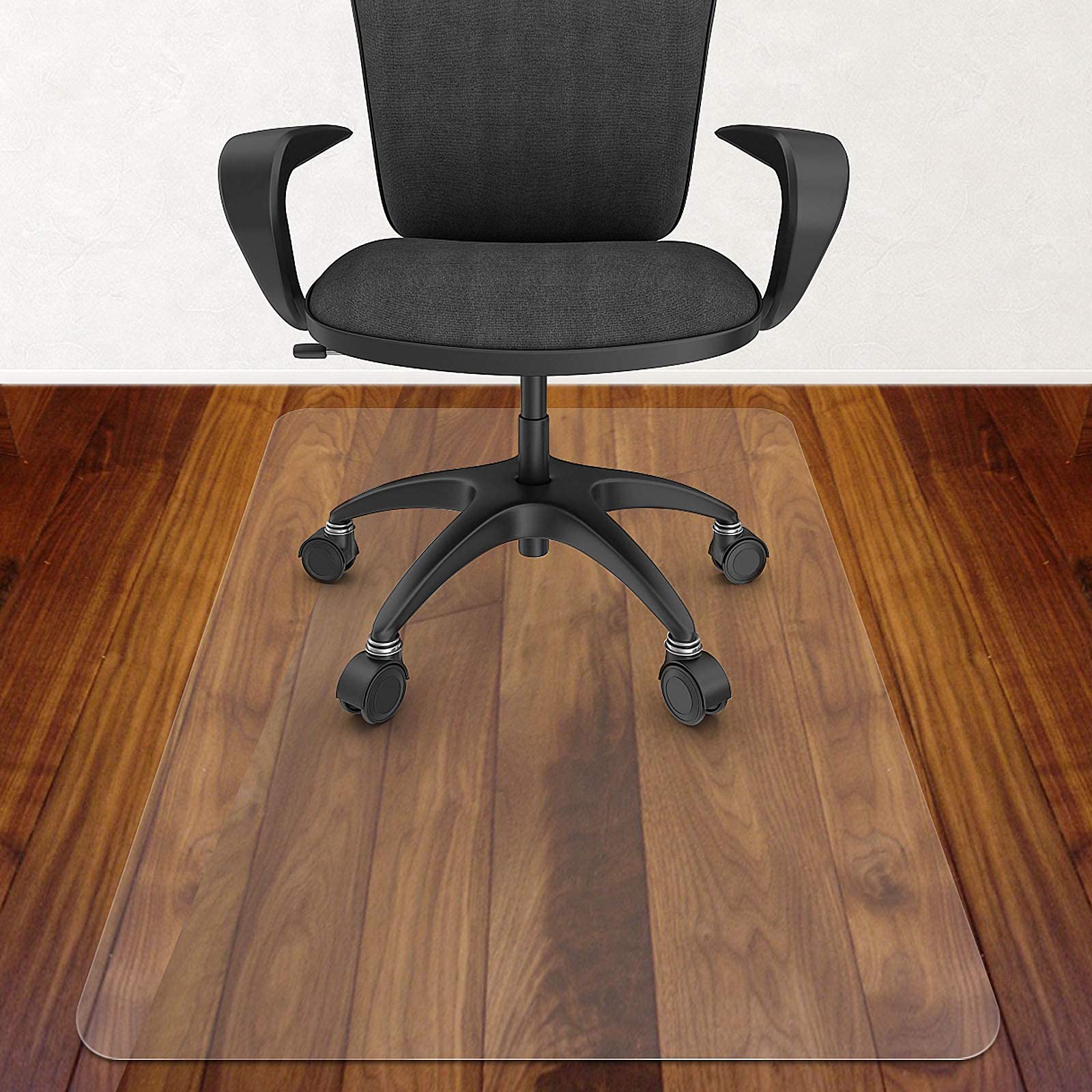 Azadx 48'' Clear Heavy Duty Office Chair Mat for Hardwood Floors - Plastic Desk Chair Protector for Wood & Hard Surface Floors - Perfect for Home Office, Gaming & Workspace Protection