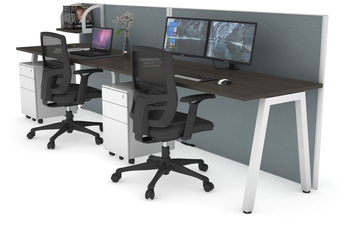 Horizon Quadro 2 Person Standing Desk | 1200L x 700W Adjustable Height Workstation | Perfect for Office, Home & Coworking Spaces