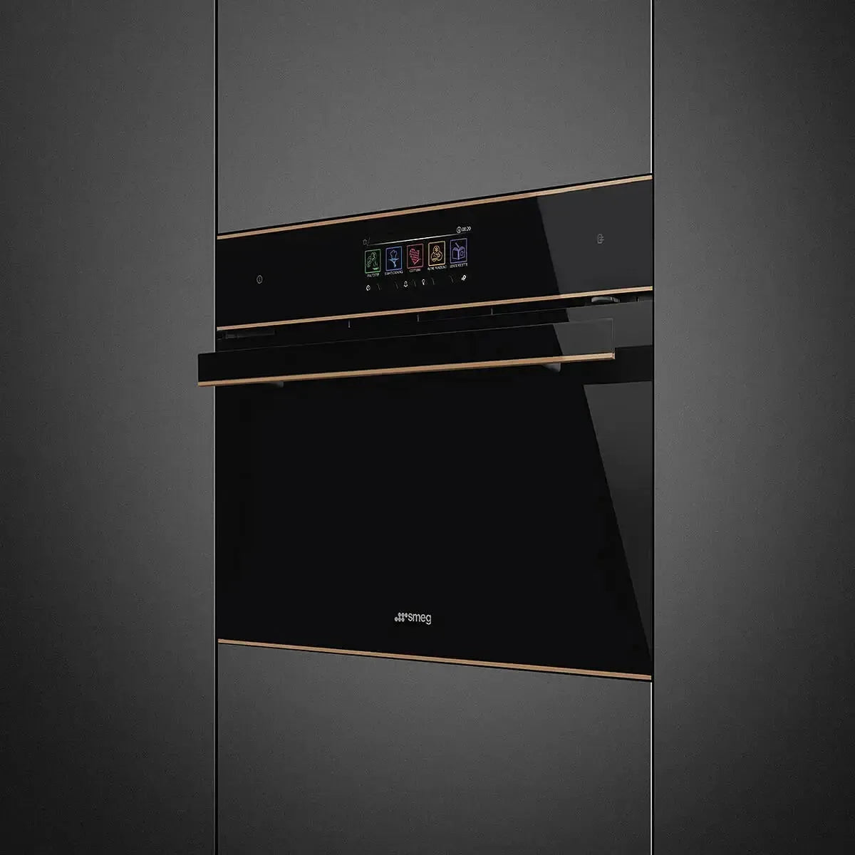 Smeg SOA4606WAPNR 45cm Combination Oven - Black | Built-in Microwave & Convection Oven | Perfect for Modern Kitchens, Small Spaces & Gourmet Cooking