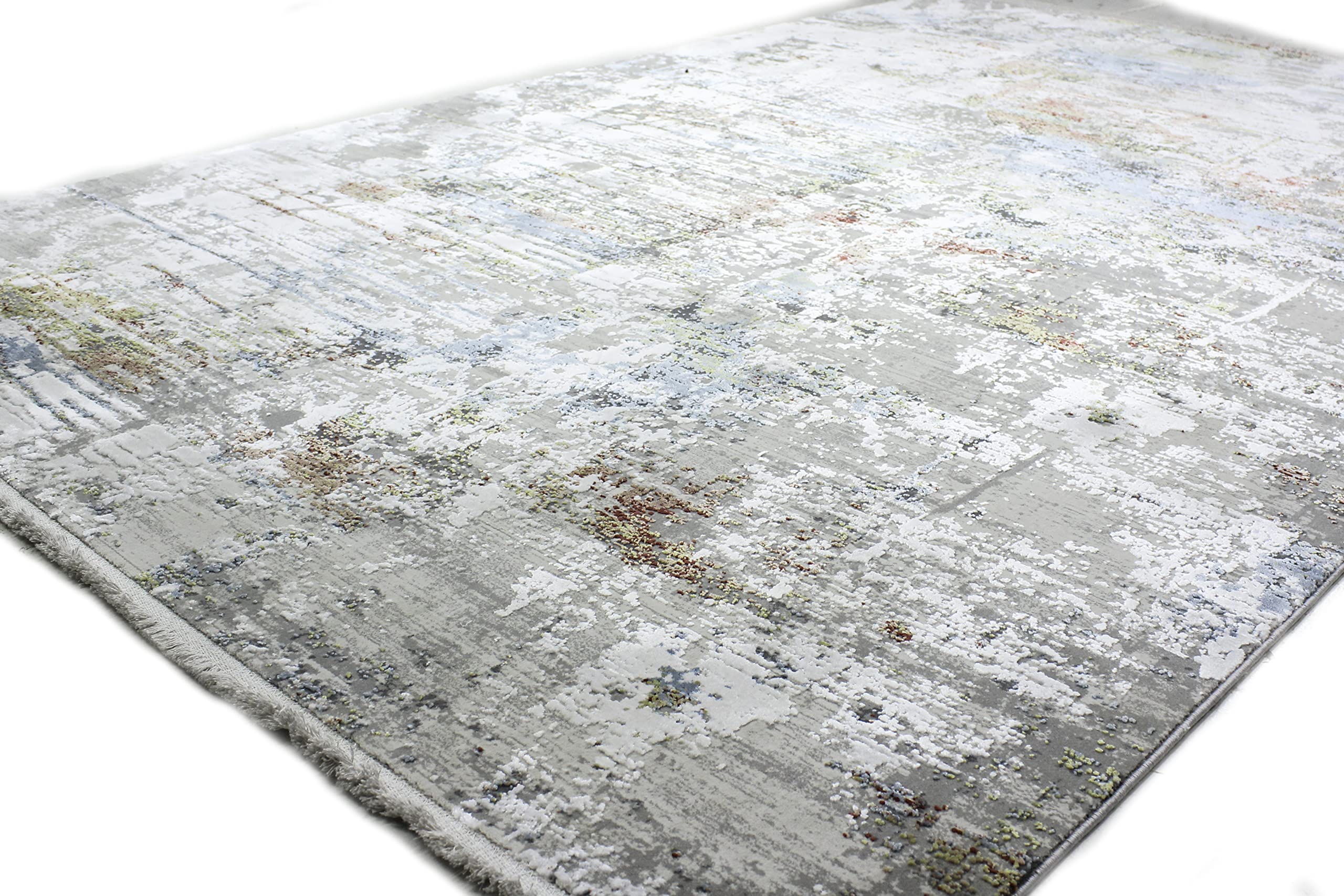 Bashian Collection Luxury Power Loom Area Rug - Soft Viscose & Durable Polyester Blend - 4' x 6' Ivory/Rust Runner Rug for Entryway, Living Room, Bedroom - Perfect for Home Decor & High Traffic Areas