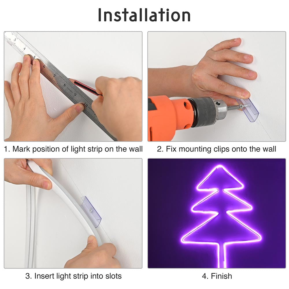 50ft Outdoor Waterproof Neon Rope Light with Remote Control - Purple LED Party Lights for Patio, Garden, Wedding & Holiday Decorations