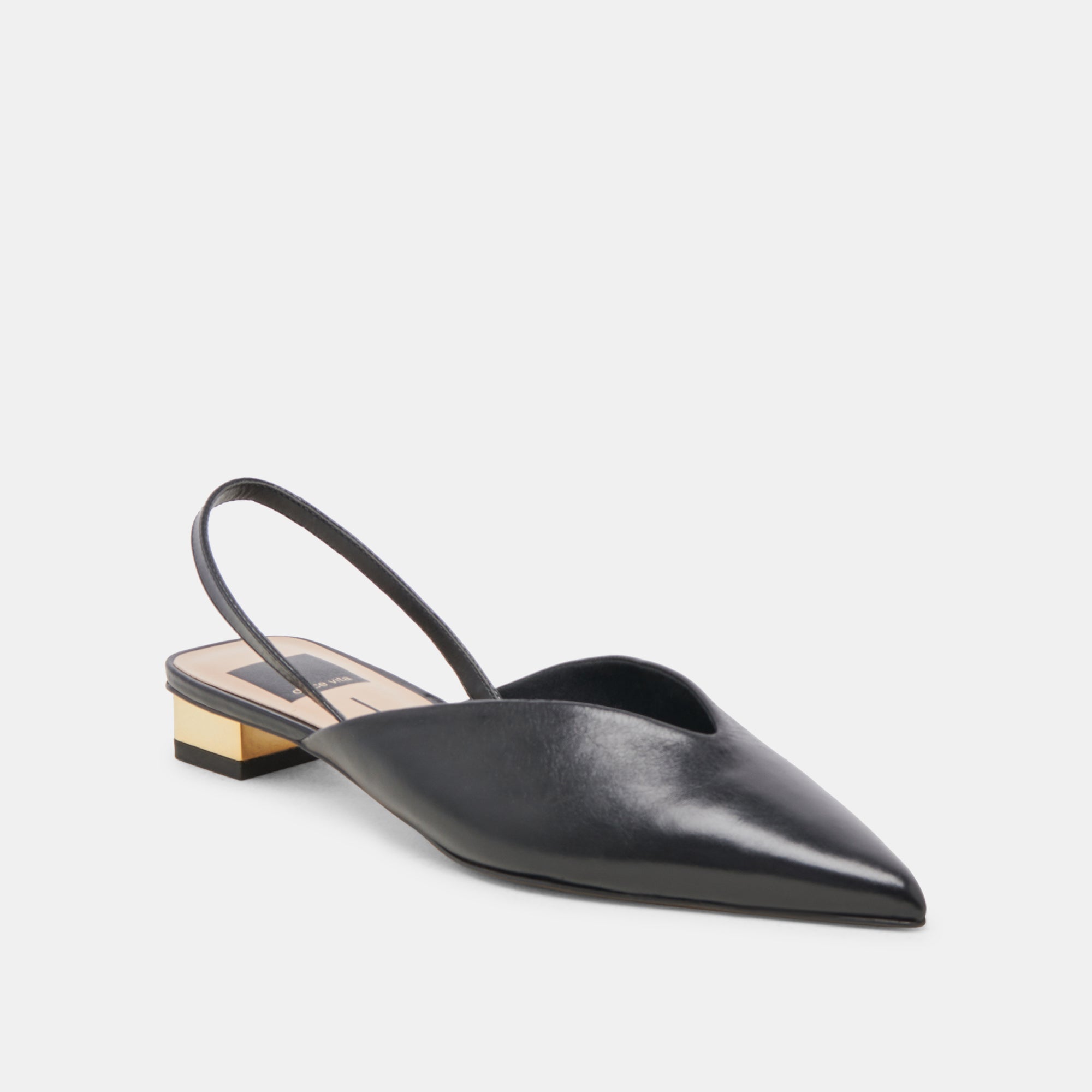BYANCA Women's Black Leather Flats - Comfortable Slip-On Shoes for Work, Office & Casual Wear
