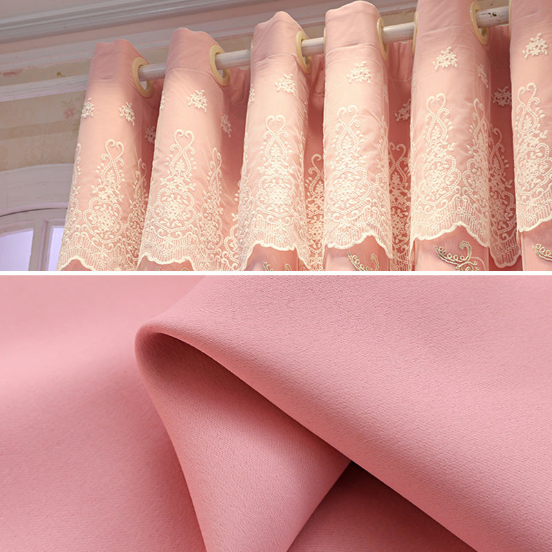 Galilea Two Layer French Style Embroidery Blackout Custom Curtains for Living Room & Bedroom - Elegant Window Treatment for Home Decor