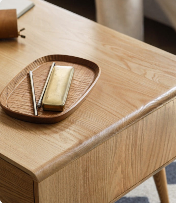 Solid Oak and Ash Wood Modern Nordic Coffee Table - Minimalist Living Room Furniture for Small Spaces and Apartments