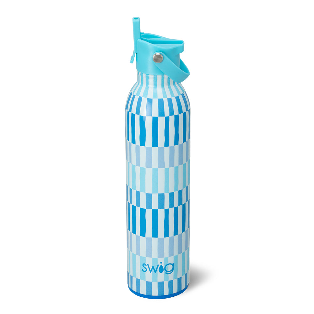 26oz Glacier Stripe Flip & Sip Water Bottle - Leak Proof, BPA Free, Insulated Stainless Steel Tumbler for Gym, Hiking, Travel & Office Use