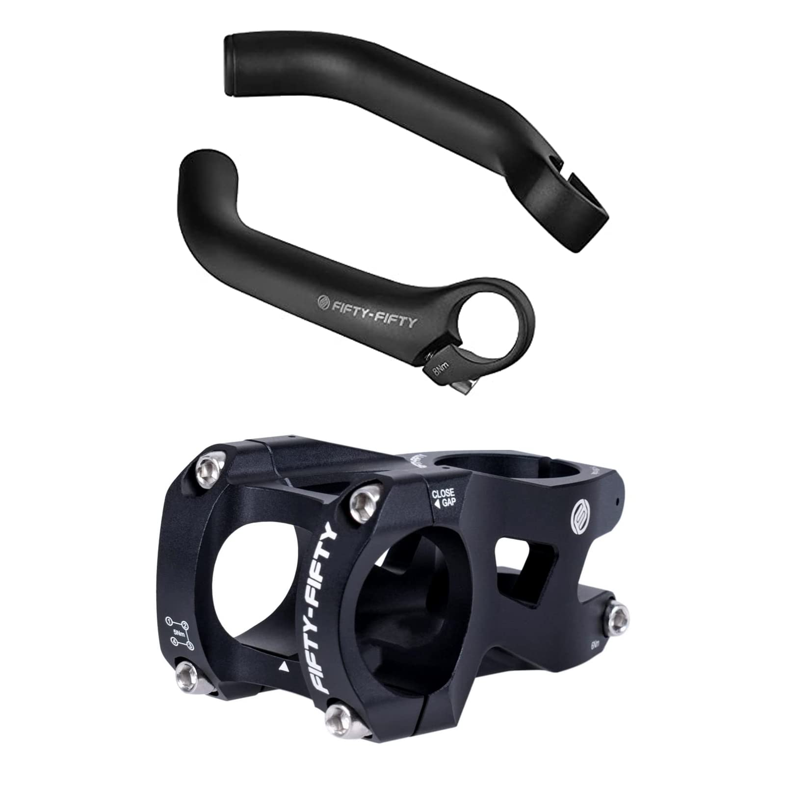 FIFTY-FIFTY Bike Bar Ends - Aluminum Alloy MTB Handlebar Extensions for 1-1/8