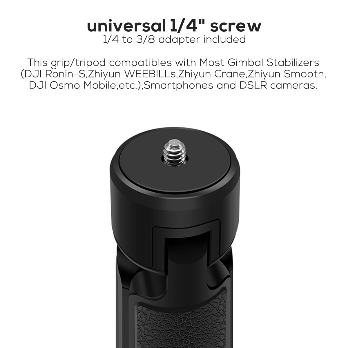 Extended Handle Grip & Tripod 2-in-1 for Gimbal Stabilizer - Compatible with DJI Ronin-S, Zhiyun WEEBILLs, Zhiyun Crane - Desktop Tripod Stand for DSLR Cameras - Perfect for Vlogging, Live Streaming & Professional Photography