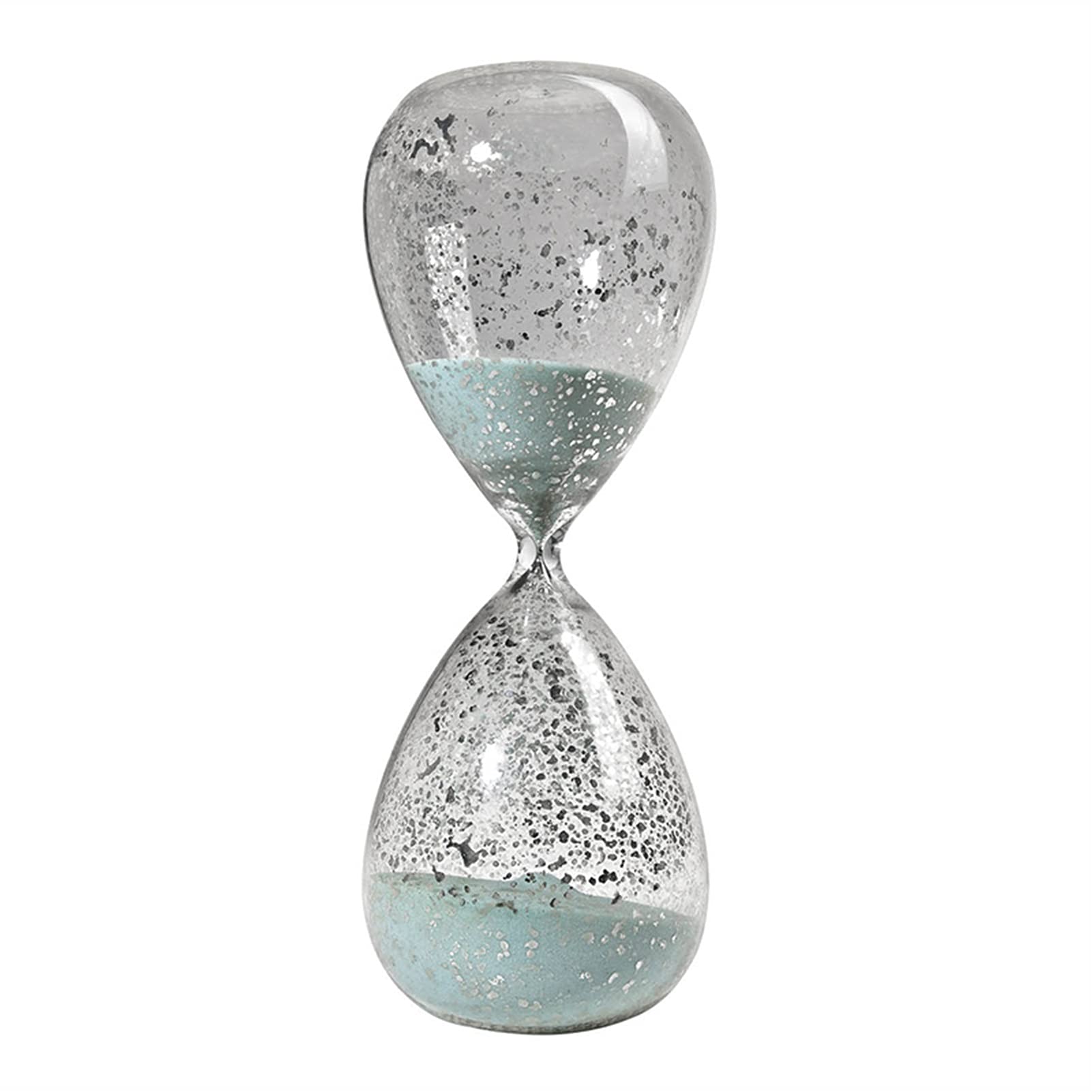 30 Minute & 60 Minute Vintage Silver Sand Timer Hourglass - Emerald Green Sandglass for Home Decor, Office Desk, Meditation Timer & Unique Gift Idea