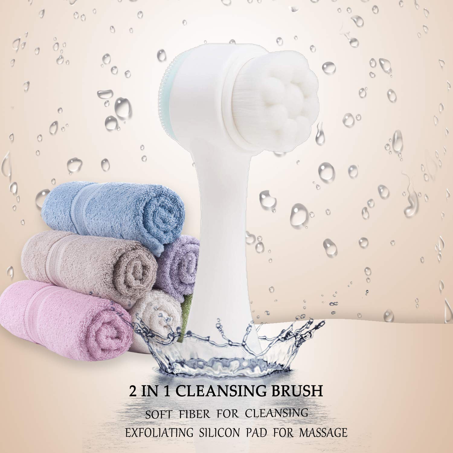 OANGO Bamboo Fiber Facial Cleansing Brush - Double Sided Exfoliating & Massaging Scrubber for Deep Pore Cleaning | Gentle Face Wash Tool for Daily Skincare Routine & Spa Treatment