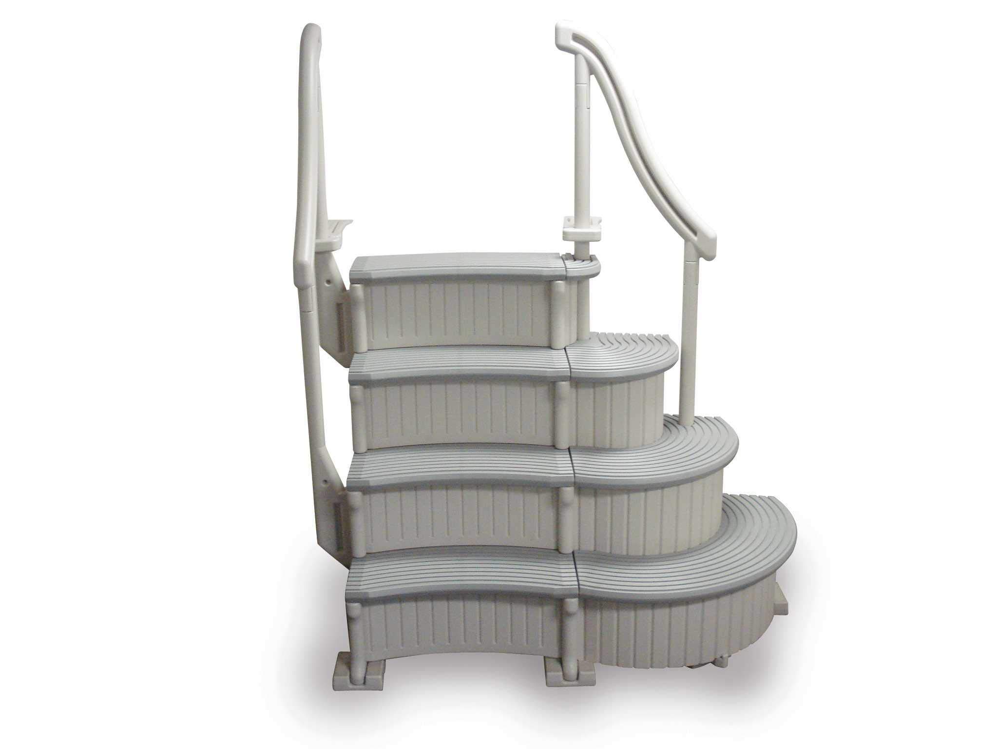 Confer CCX-ADD 4-Step Above Ground Pool Ladder with Curved Design | Gray Entry Steps for Safe & Easy Access | Perfect for Backyard Swimming Pools & Family Fun