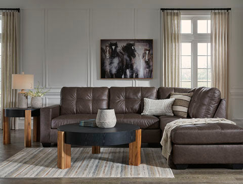 Barlin Mills Umber Sofa with Chaise Lounge - Modern 3-Seater Sectional Couch for Living Room, Home Theater & Cozy Family Gatherings