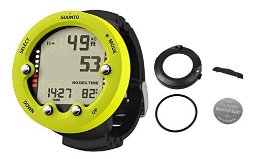 SUUNTO Zoop Novo Dive Computer Wrist Watch - Professional Scuba Diving Gear with Battery Replacement Kit (Lime Green) | Perfect for Deep Sea Diving, Snorkeling & Water Sports