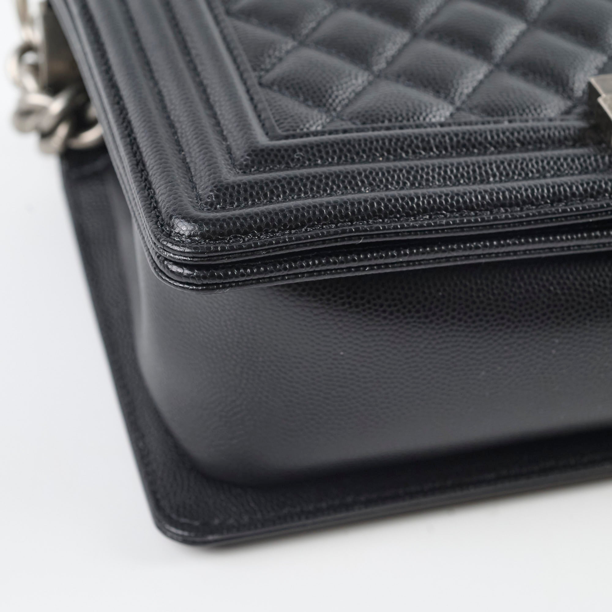 Chanel Caviar Old Medium Boy Bag Black 28cm - Luxury Designer Handbag for Women, Perfect for Evening Parties & Special Occasions