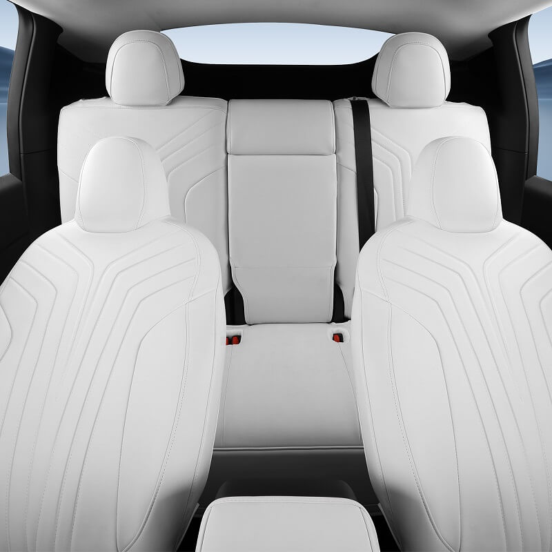Premium Custom Tesla Leather Seat Covers - Genuine Leather, Perfect Fit for Model 3/Y/S/X - Luxury Car Interior Upgrade for Comfort & Style (Home, Office & Road Trips)