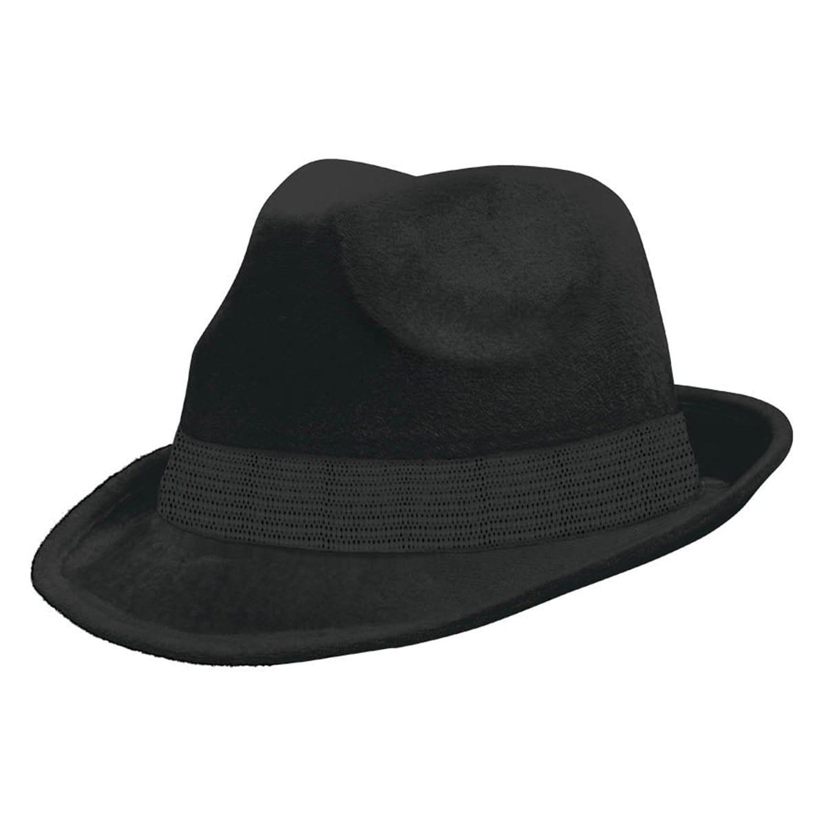 Stylish Black Velour Fedora Hat for Men & Women - Elegant Wide Brim Dress Hat for Parties, Weddings & Vintage Fashion Outfits