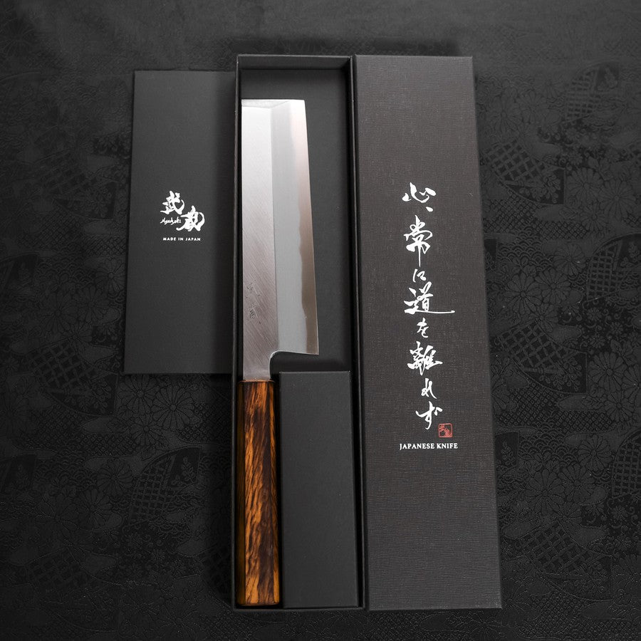 Premium Usuba Knife - Kanto White Steel #2 with Kasumi Sumi Urushi Handle - 180mm Japanese Chef Knife for Sushi, Vegetables & Precision Cutting