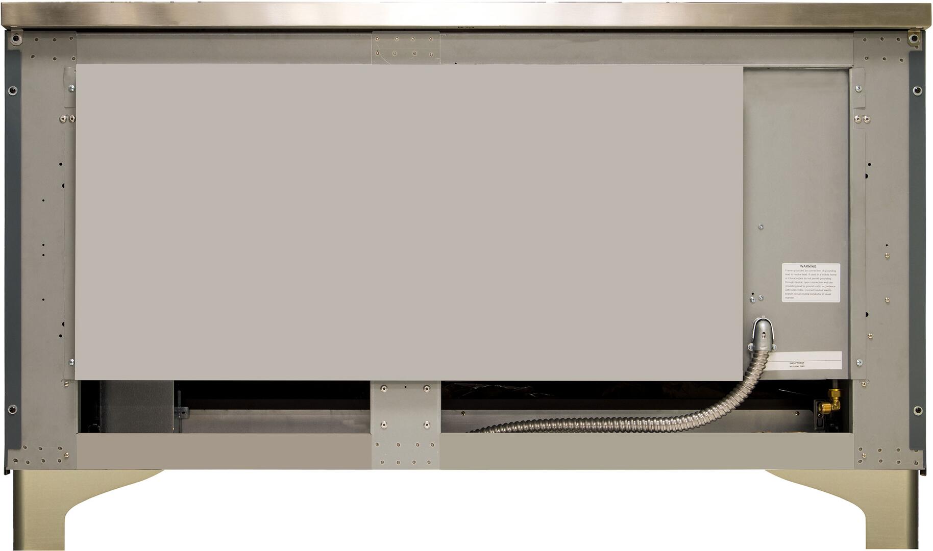 ILVE Majestic II 60 Inch Dual Fuel Range with Liquid Propane - Blue Grey & Brass Trim Freestanding Stove (Model UM15FDNS3BGGLP) | Perfect for Gourmet Kitchens & Professional Home Chefs