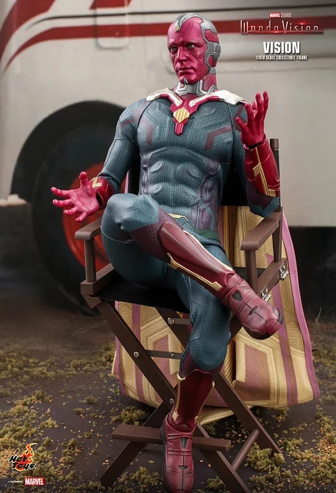 Hot Toys WandaVision 12-Inch Vision Action Figure 1/6 Scale Collectible Model (907936) - Perfect for Marvel Fans, Display & Cosplay