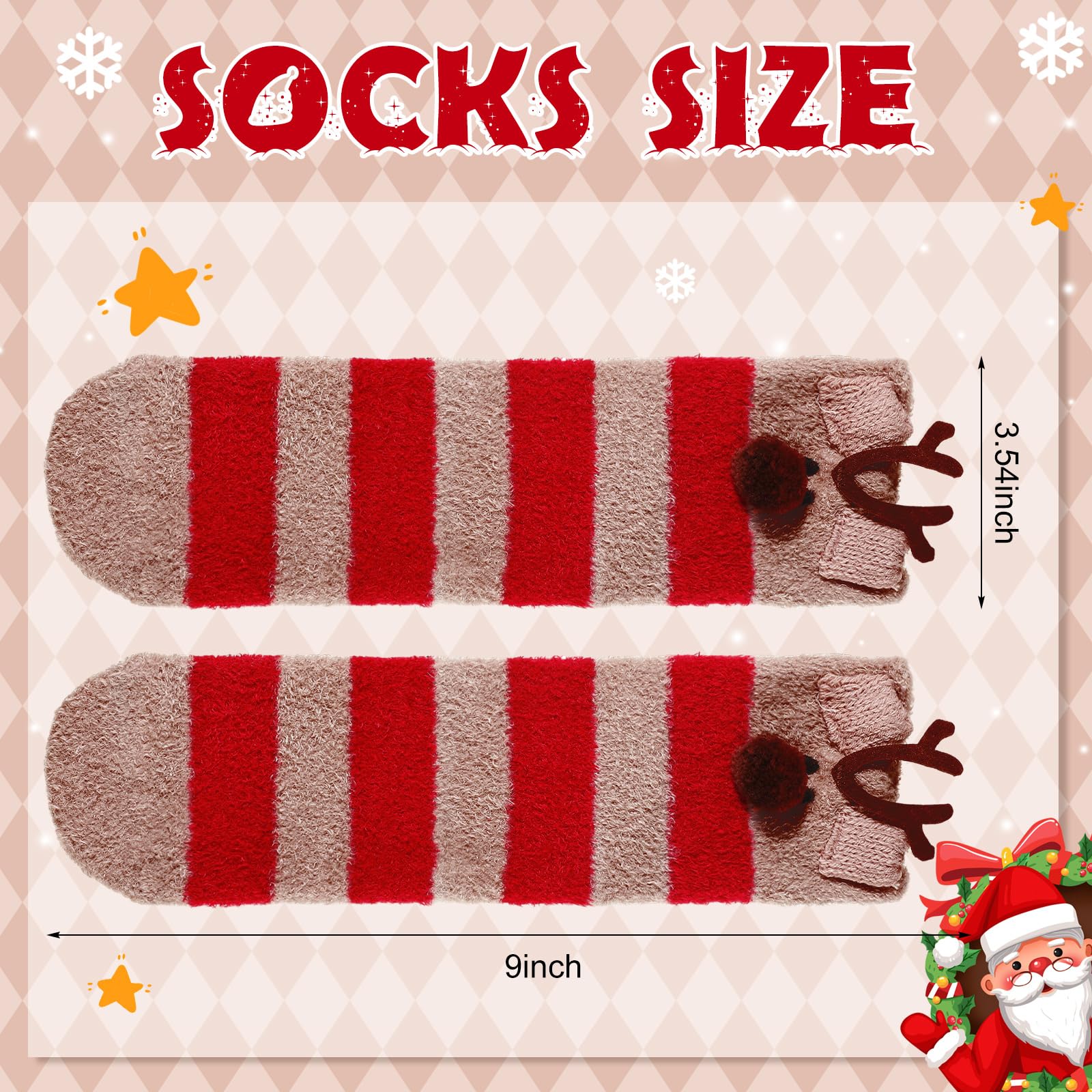 Aloe Vera Infused Ultra Moisturizing Christmas Socks - 3 Pairs Fuzzy Holiday Socks with Colorful Patterns for Women & Men | Perfect for Spa, Gift Giving & Winter Foot Care