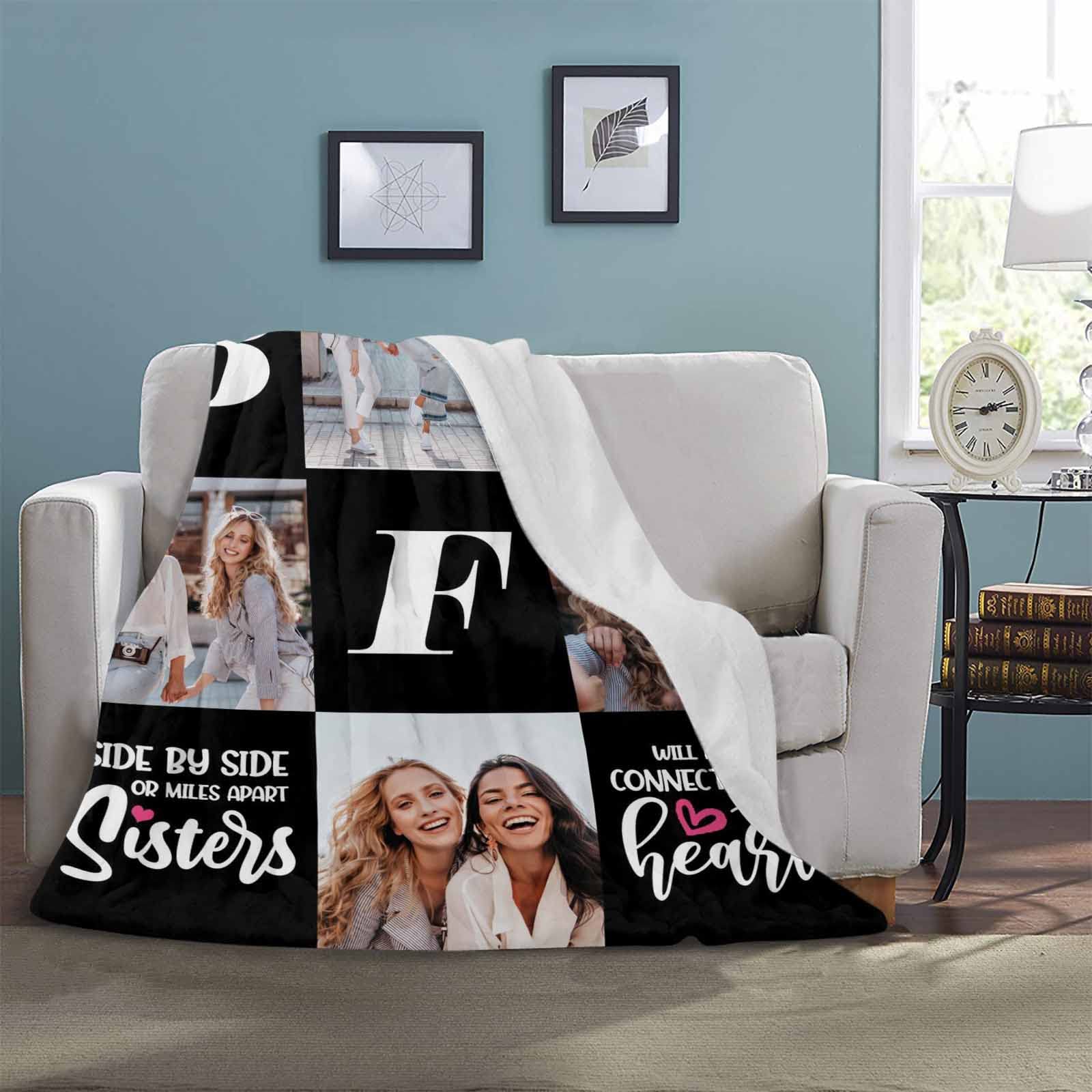 Personalized Besties Blanket Gift - Soft Throw for Women, BFF Best Friend Teen Girls Friendship Present - Perfect for Cozy Nights, Movie Marathons, and Sleepovers
