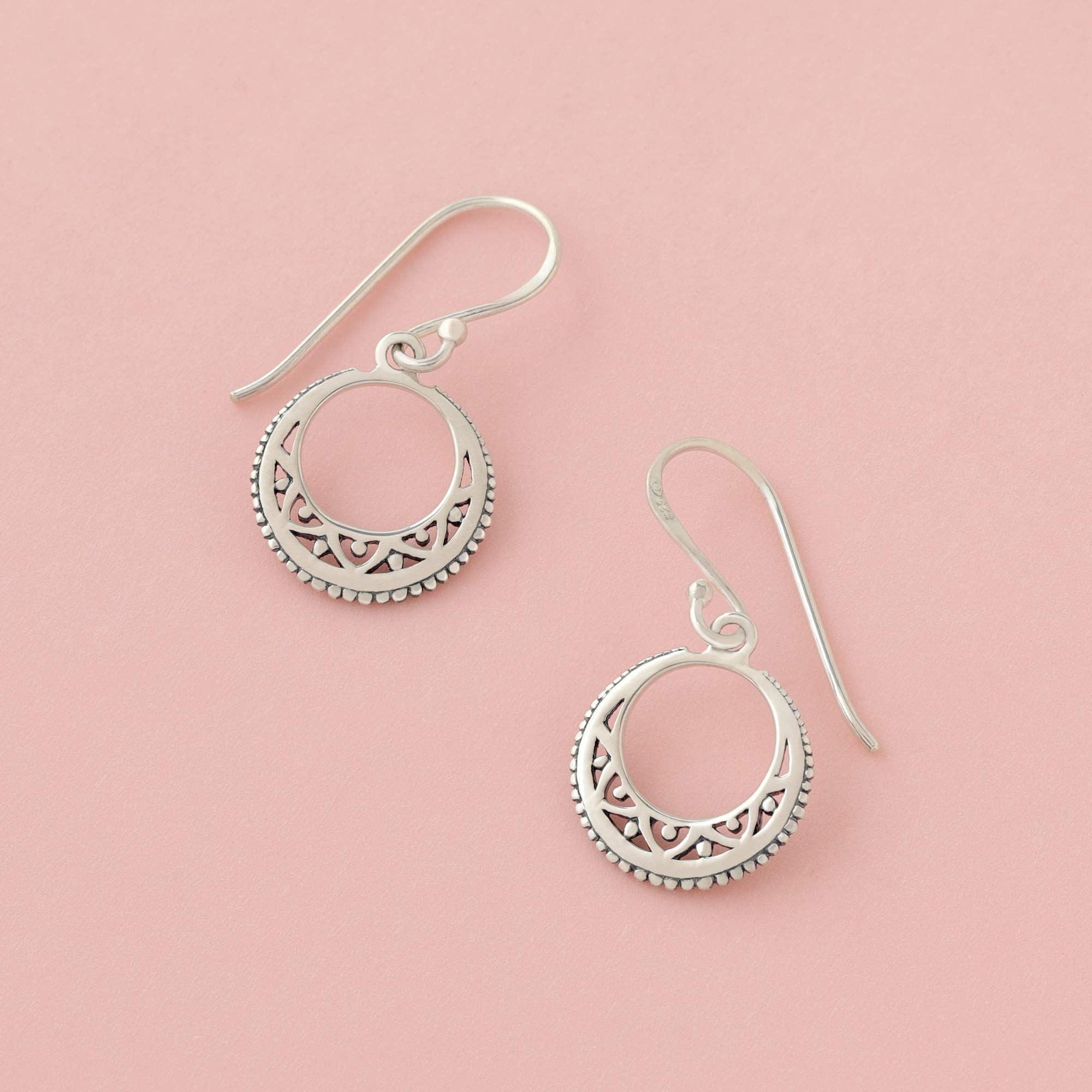 Sterling Silver Bohemian Moon Earrings for Women - Boho Chic Style