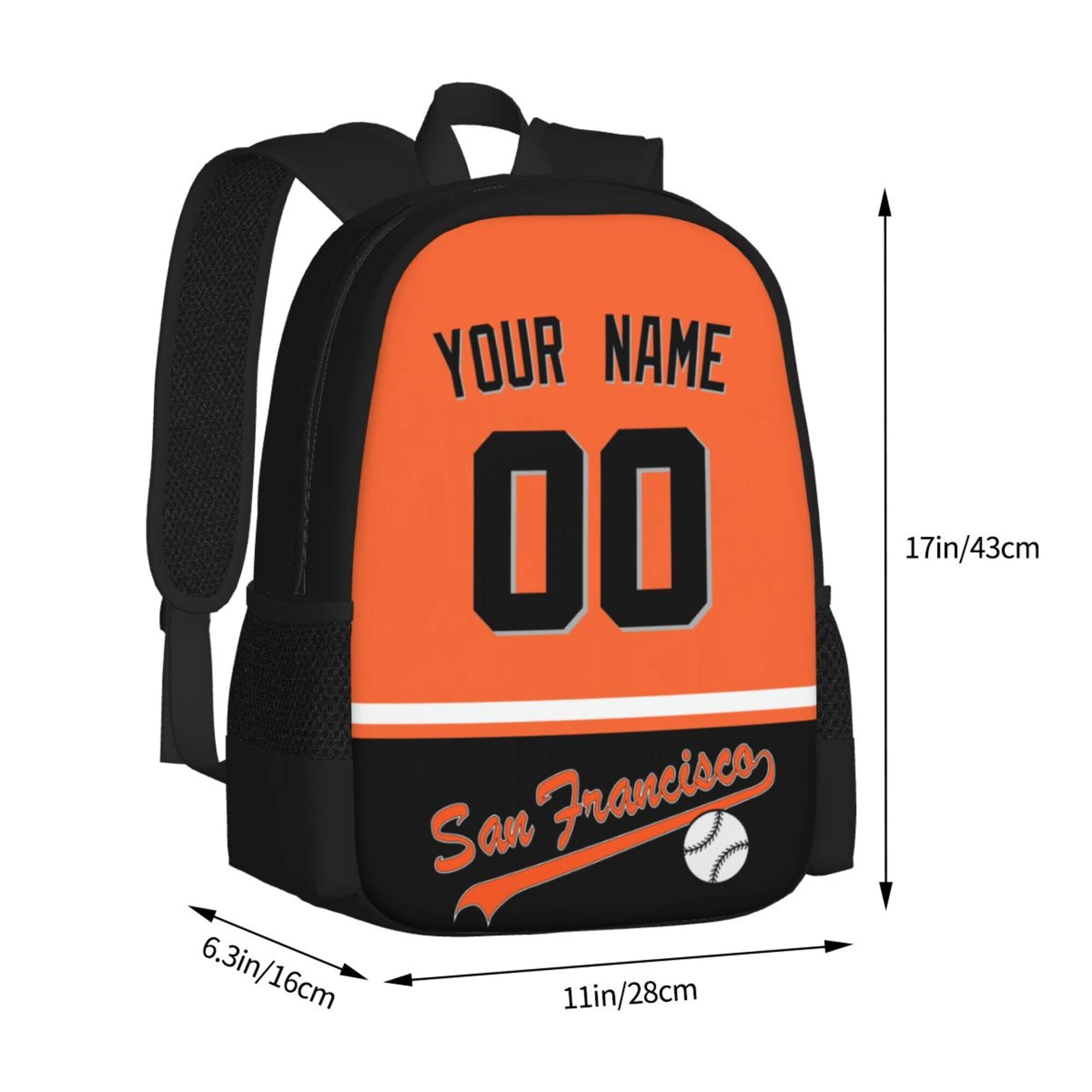 ANTKING San Francisco Backpack - High Capacity Customizable Name & Number Backpack for Kids, Men & Fans - Perfect for School, Travel & Sports Events