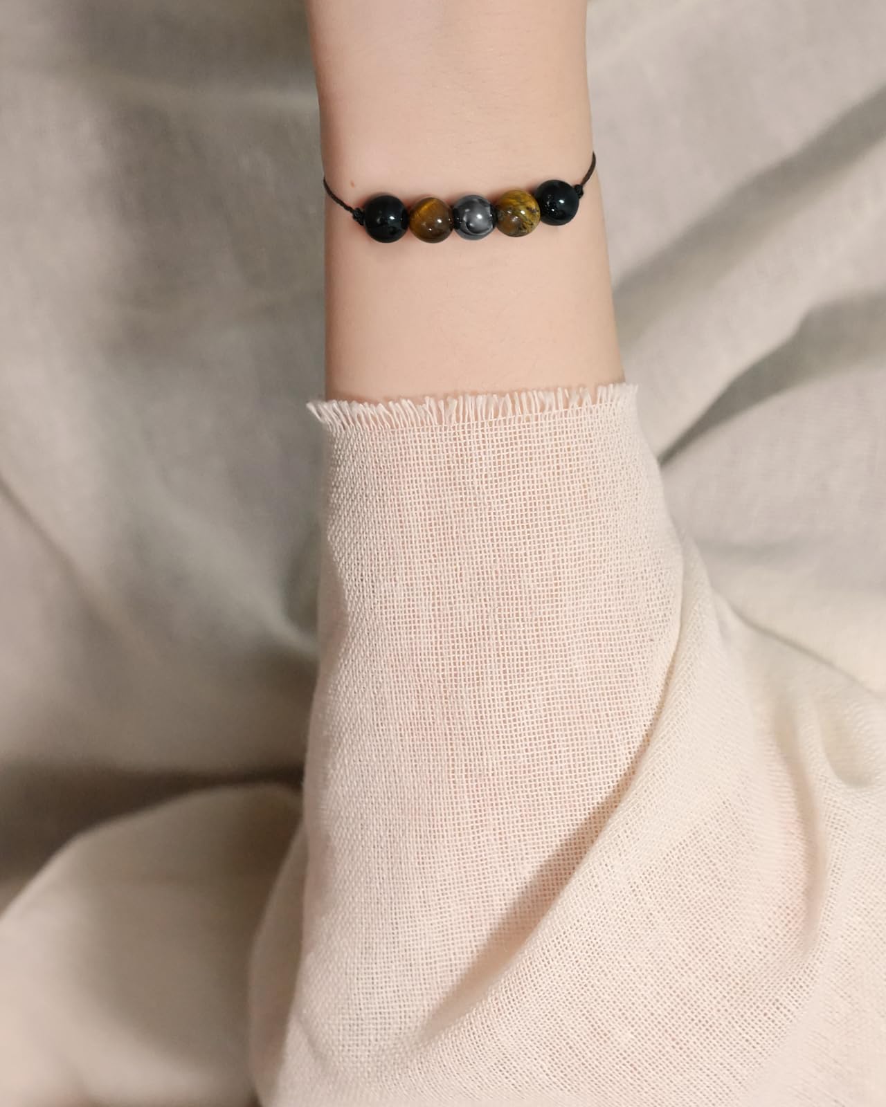 Healing Crystal Bracelets for Women & Men - Amethyst Anxiety Relief, Empath Protection, Spiritual Energy - Natural Gemstone Jewelry Gifts for Meditation, Yoga & Stress Relief